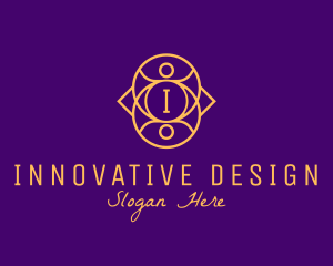 Golden Luxurious Interior Designer logo design