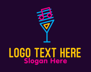 Party - Neon Music Bar logo design