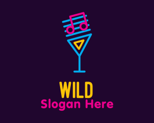 Nightclub - Neon Music Bar logo design