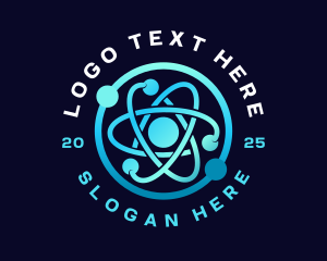 Scientific - Atom Nucleus Science logo design