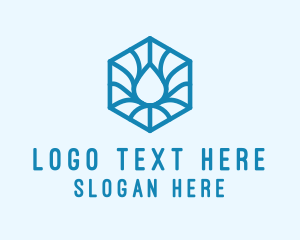 Lineart - Hexagon Water Droplet logo design