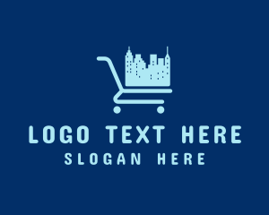 Retailer - Skyline Grocery Cart logo design