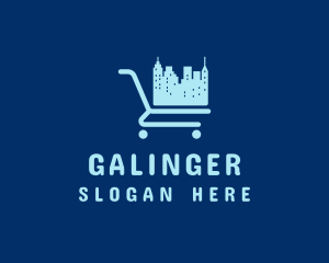 Supermarket - Skyline Grocery Cart logo design