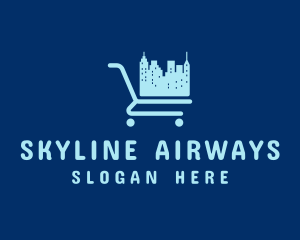 Skyline Grocery Cart logo design