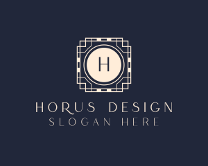 Geometric Frame Tile logo design