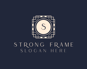 Geometric Frame Tile logo design