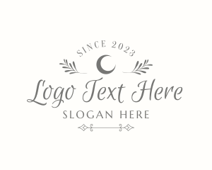 Artisan - Whimsical Moon Leaf Wordmark logo design