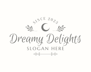 Whimsical - Whimsical Moon Leaf Wordmark logo design