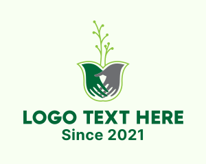 Green - Plant Hands Gardening logo design