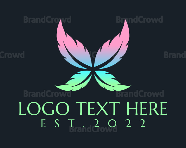 Butterfly Wings Leaf Logo