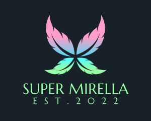 Butterfly Wings Leaf  logo design