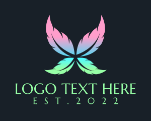 Eco - Butterfly Wings Leaf logo design
