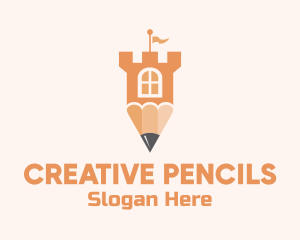 Pencil Turret Tower logo design