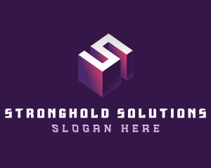 3D Technology Letter S logo design