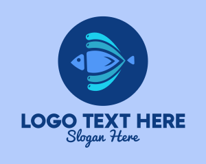 Fish - Abtract Blue Fish logo design