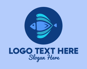 Abtract Blue Fish  Logo