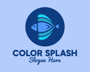 Abtract Blue Fish  logo design