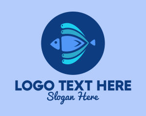 Seafood - Abtract Blue Fish logo design