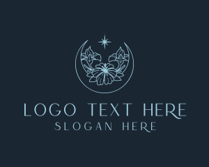 Organic - Moon Floral Garden logo design