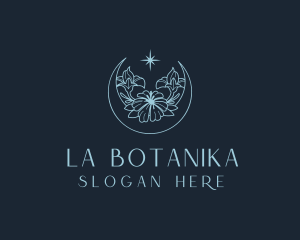 Bohemian - Moon Floral Garden logo design