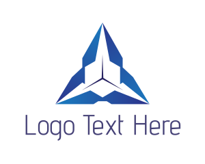 Blue Arrow - Blue Triangular Scale logo design