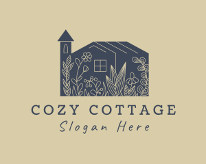 Cottage - Floral House Garden logo design