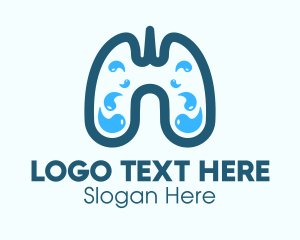 Lung Cancer - Blue Respiratory Lung Fluids logo design