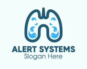 Blue Respiratory Lung Fluids logo design