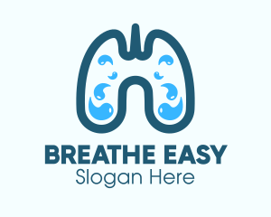 Bronchitis - Blue Respiratory Lung Fluids logo design