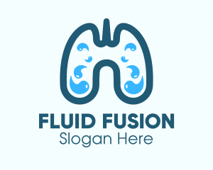 Blue Respiratory Lung Fluids logo design