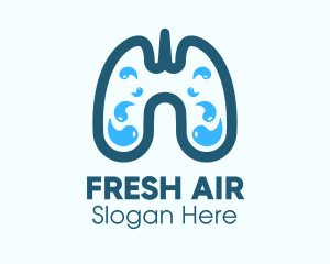 Blue Respiratory Lung Fluids logo design