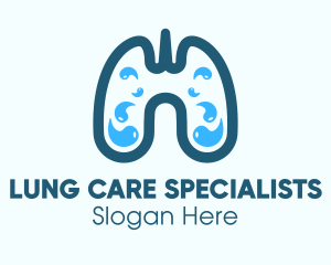 Blue Respiratory Lung Fluids logo design