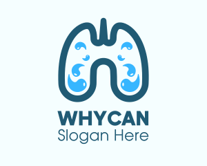 Respiratory System - Blue Respiratory Lung Fluids logo design