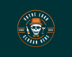 Skeleton - Skull Liquor Bar logo design