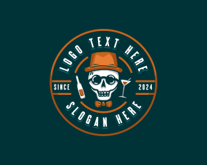 Skeleton - Skull Liquor Bar logo design
