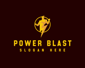 Human Lightning Power logo design