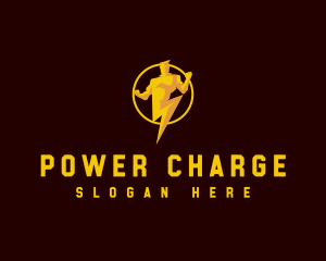 Human Lightning Power logo design