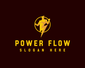 Human Lightning Power logo design