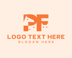 Animal Clinic - Pet Animals Letter PF logo design