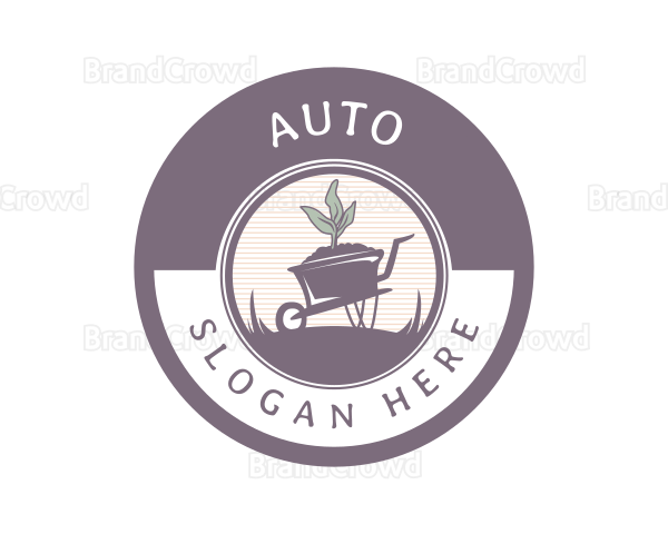 Rustic Wheelbarrow Badge Logo