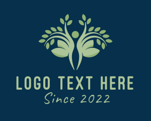 Social Services - Green Wellness Human logo design