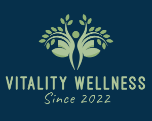 Green Wellness Human logo design