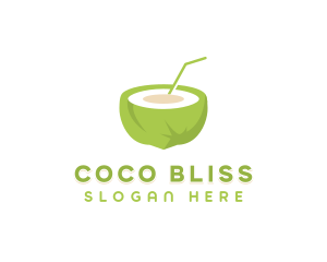 Coconut - Juice Coconut Organic logo design