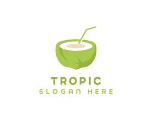 Juice Coconut Organic logo design