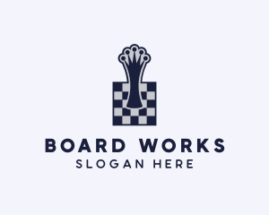 Queen Chess Board logo design