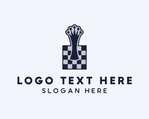 Chess Piece - Queen Chess Board logo design