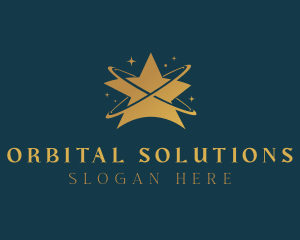 Golden Star Orbit logo design