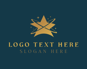 Entertainment - Golden Star Orbit logo design