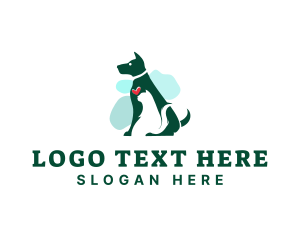 Negative Space - Cat & Dog  Veterinary logo design