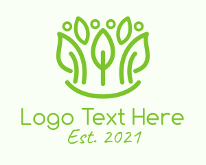 Organic - Green Botanical Leaf logo design